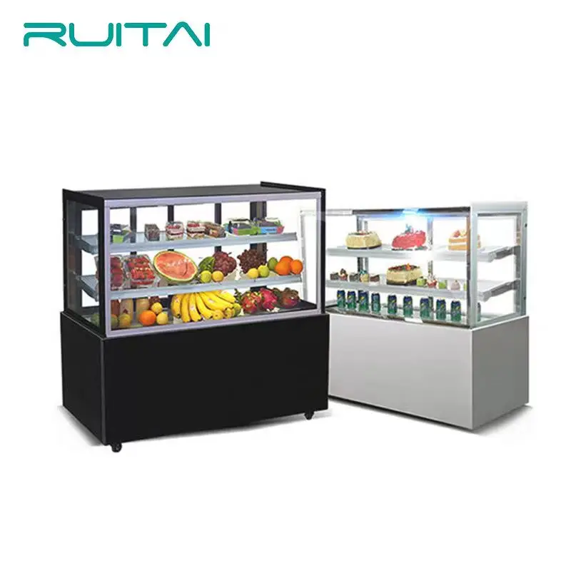New display counter Refrigerated showcase cake shop display fridge and freezer
