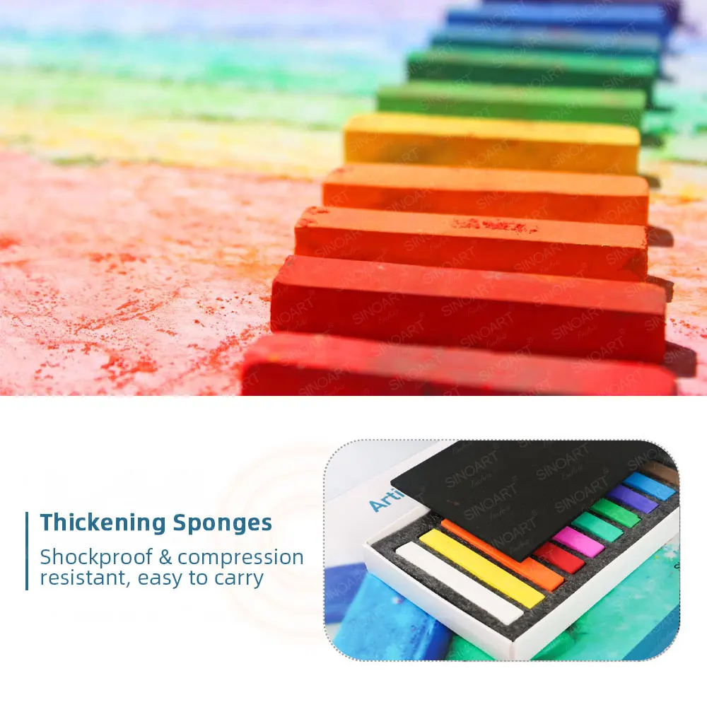 SINOART 12colors Non Toxic Soft Pastel Set Artist Stick Pastel soft pastel colors drawing for beginners