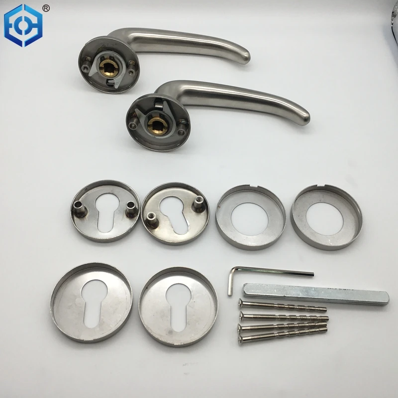 Satin Polished Ox Horn Shape Lever Door Handle For Guest Room Bedroom