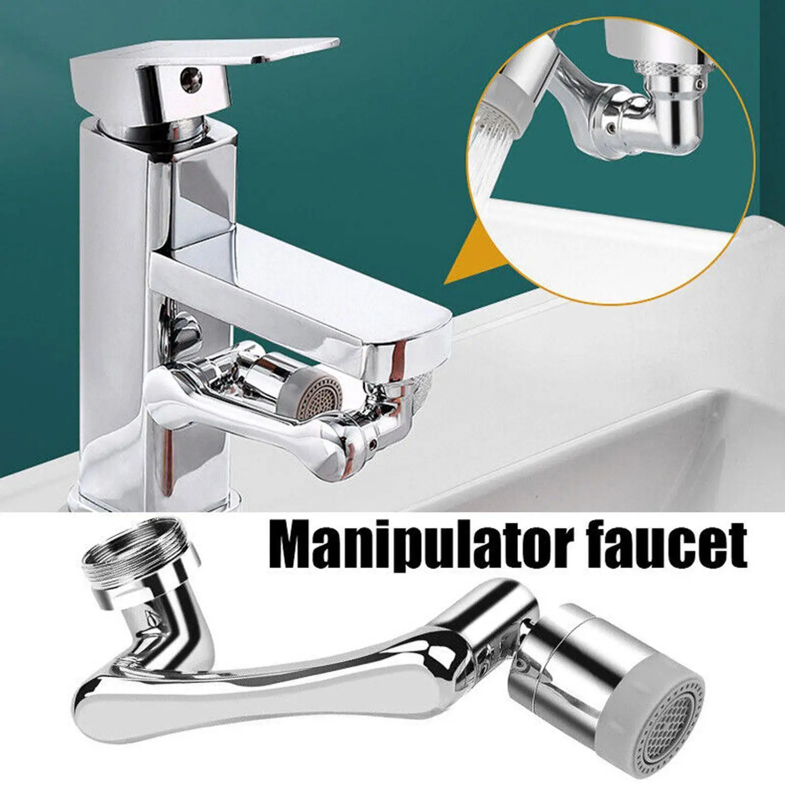 Universal 1080 Degree Swivel Robotic Arm Faucet Foldable Kitchen Sink Extension Faucet