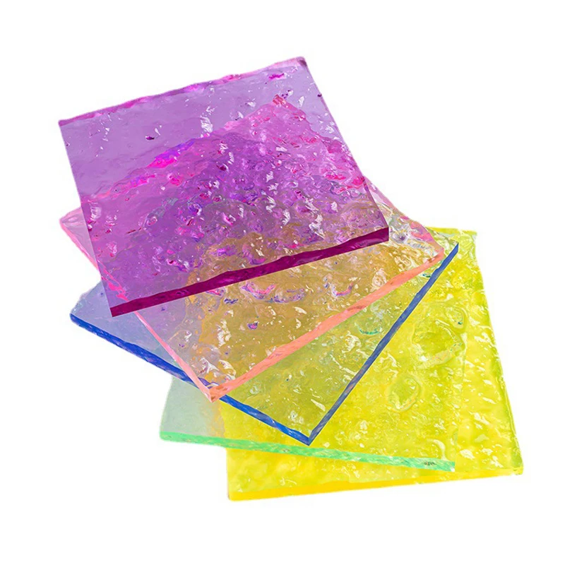 Colored translucent stone textured acrylic panel sheet plate board, colorful stone pattern Acrylic screen decoration display