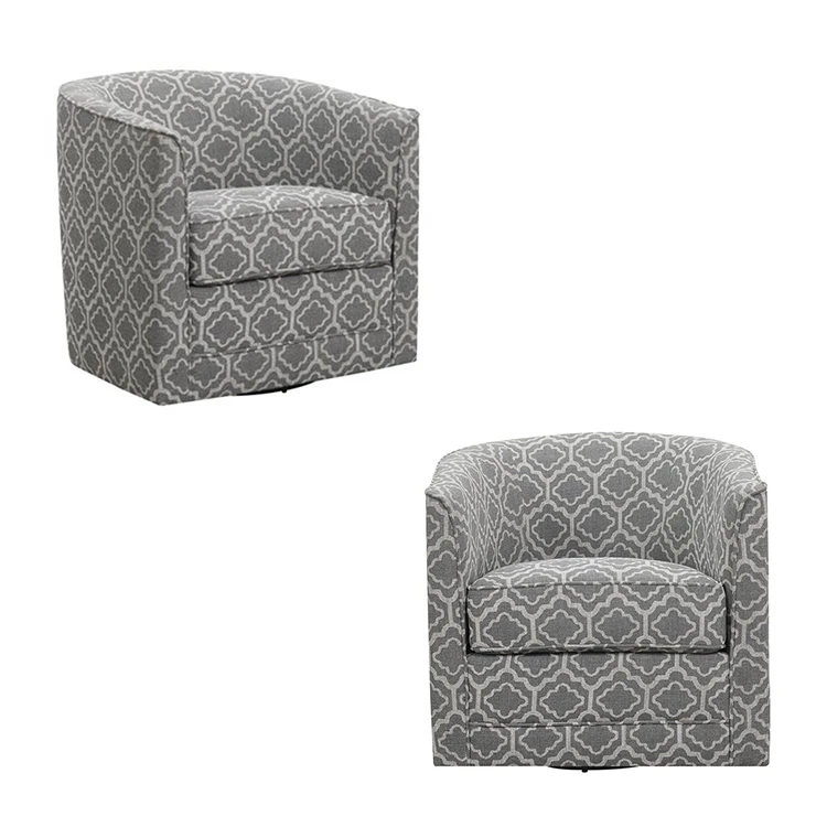 Modern CX632D Grey Multi Fabric Swivel Arm Chair Living Room Chairs chair for living room