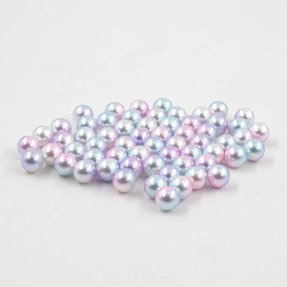 Gradient Pearl 4mm Rainbow Color ABS Pearl Beads without hole Multicolor plastic faux Pearl
