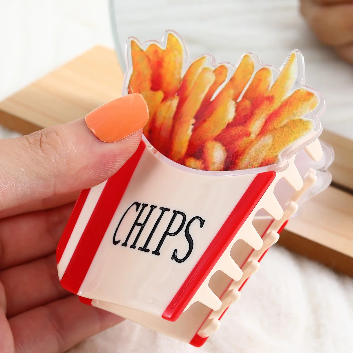 personalized acetic chips food hair claw clip custom large claw clips for thick hair