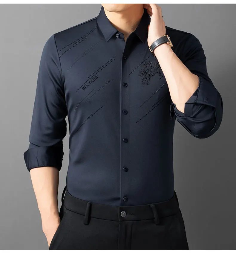Liu Ming Hot Selling Wholesale 2024 New Products Men Casual Autumn Winter Clothes Elegant Office Business Thick Shirts