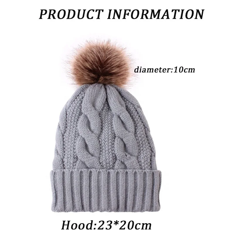 custom logo pom pom beanie Autumn Winter Acrylic Slouchy Hip-Hop keep warm Beanie cap knit beanie