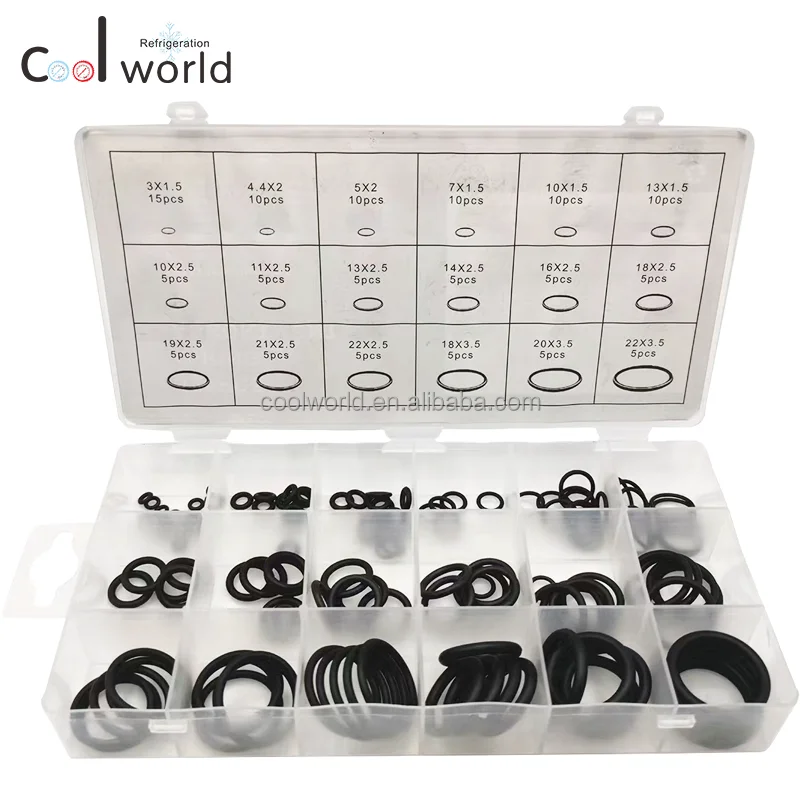 18 sizes 279pcs assortment NBR green rubber o ring kit