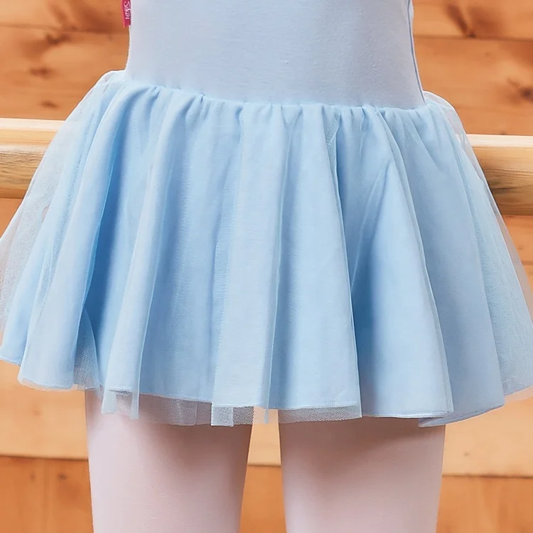 Accept custom high quality hot sale ruffled sleeve children ballet skirt gymnastics leotards training dancewear