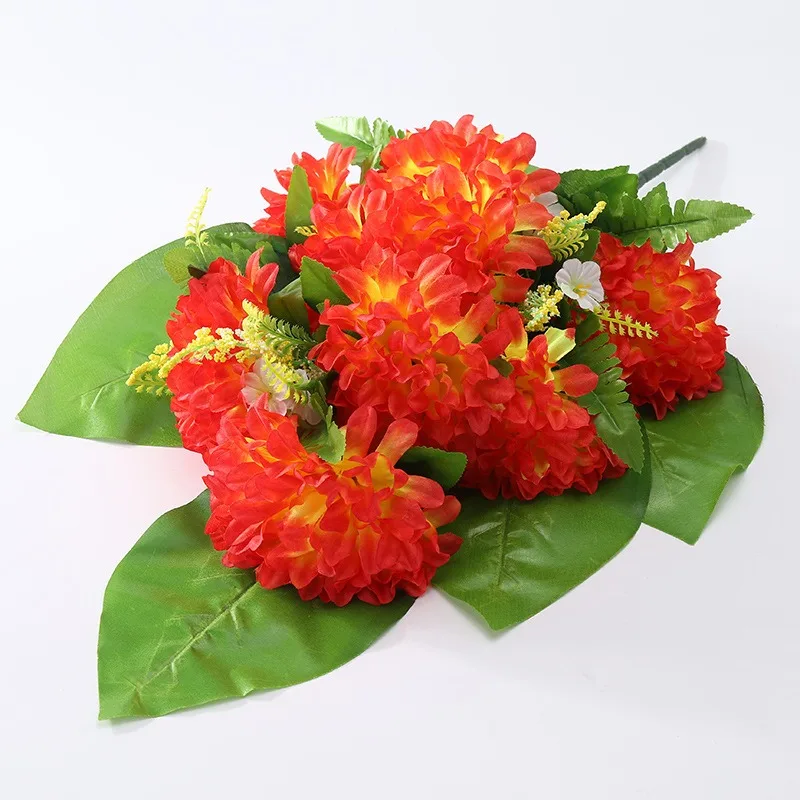 Недорогие искусственные гортензии N202AF 55 см 14 головок фиолетовые похоронные цветы