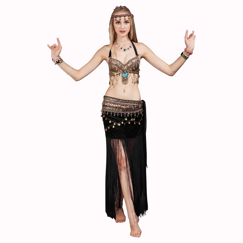 Factories Sell Belly Dance Clothing Tassel Buttock Towel Tribal Ancient Performance Wear Belly Costumes Dress Adult for Girls