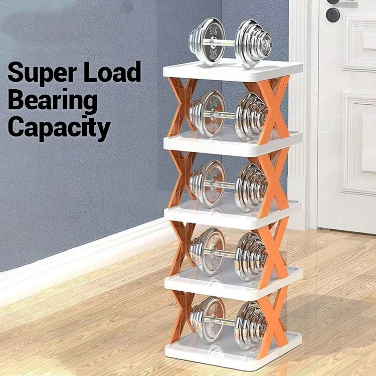 Customized logo plastic layered shoe rack storage shoe racks for home foldable shoe rack 3/4/5/6 layers