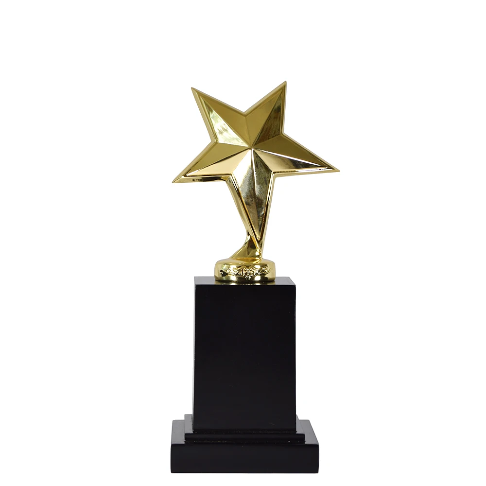 Hot sale metal star shape gold silver bronze trophy and accept trophy cup metal custom