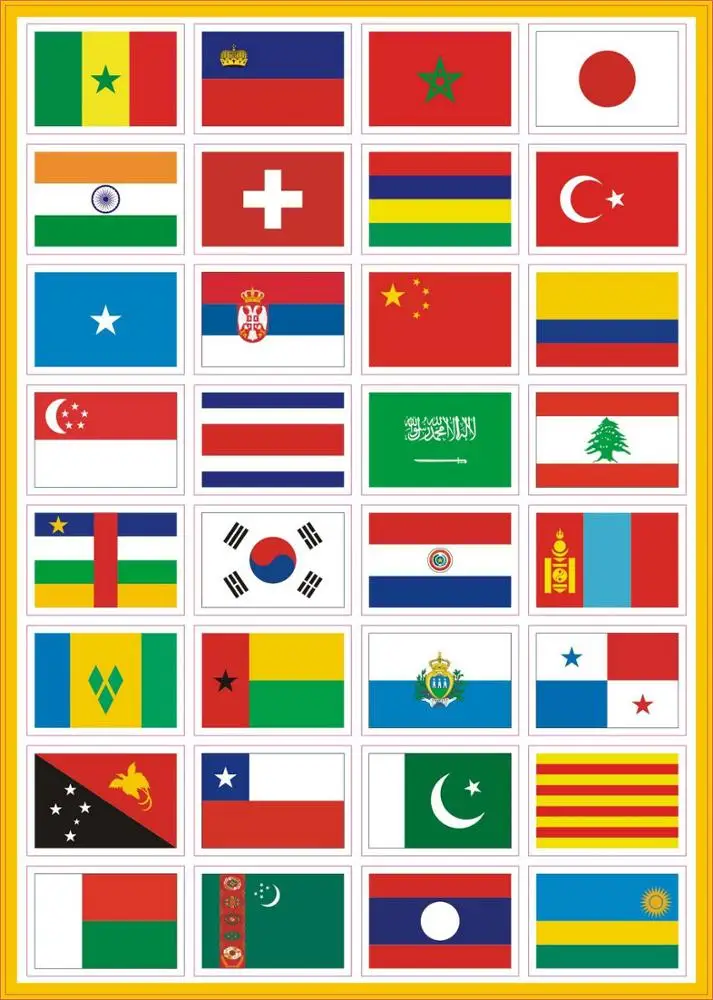 224PCS Multi Territorial  Nations label Child Football Team Countries Flags Stickers