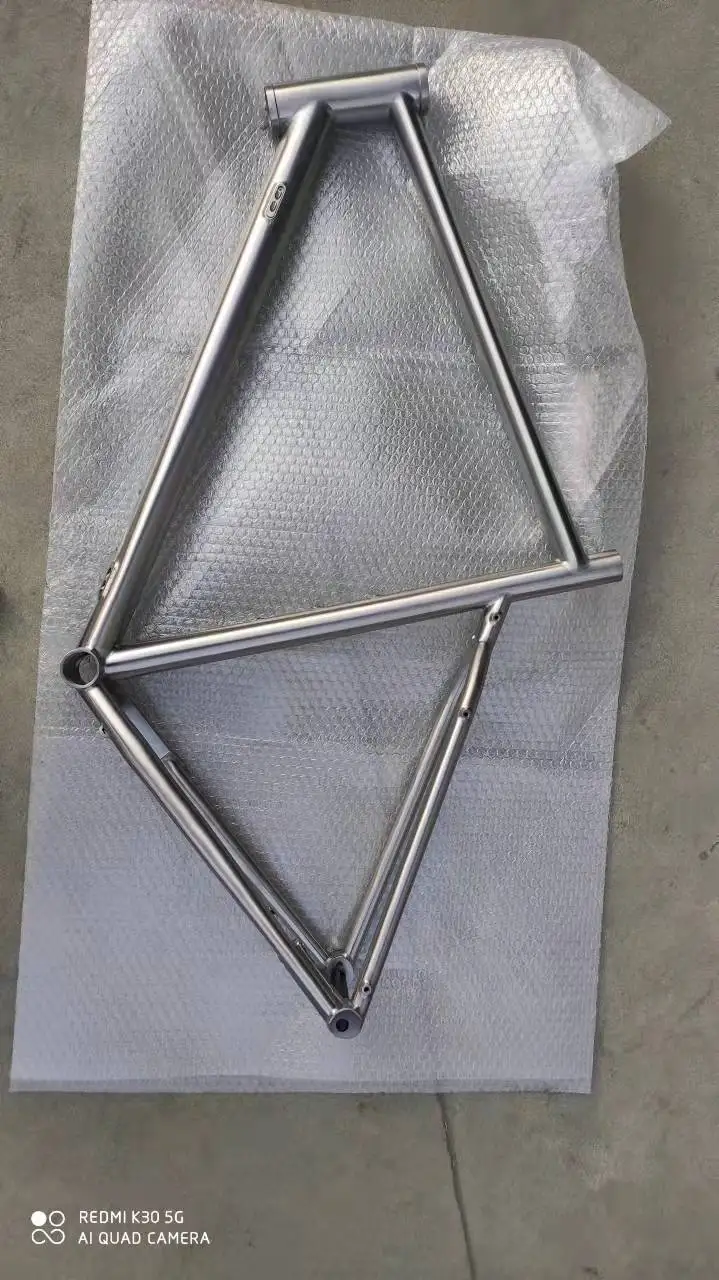 raw titanium material   bicycle frame gravel
