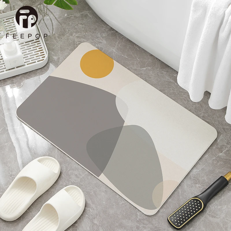 High Water Absorption Easy Clean Instant Drying Diatomaceous Earth Bathroom Mat