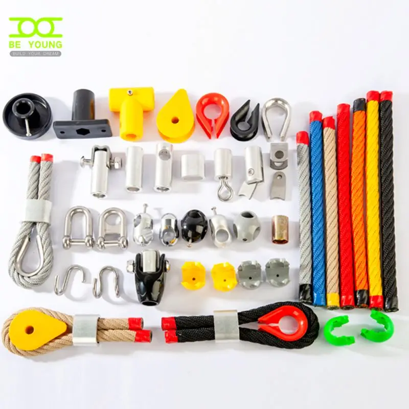 20Pcs Nylon Connectors For Wood Color Coated Aluminum Connector Kids Playground Climbing Rope Net Fittings Accessory