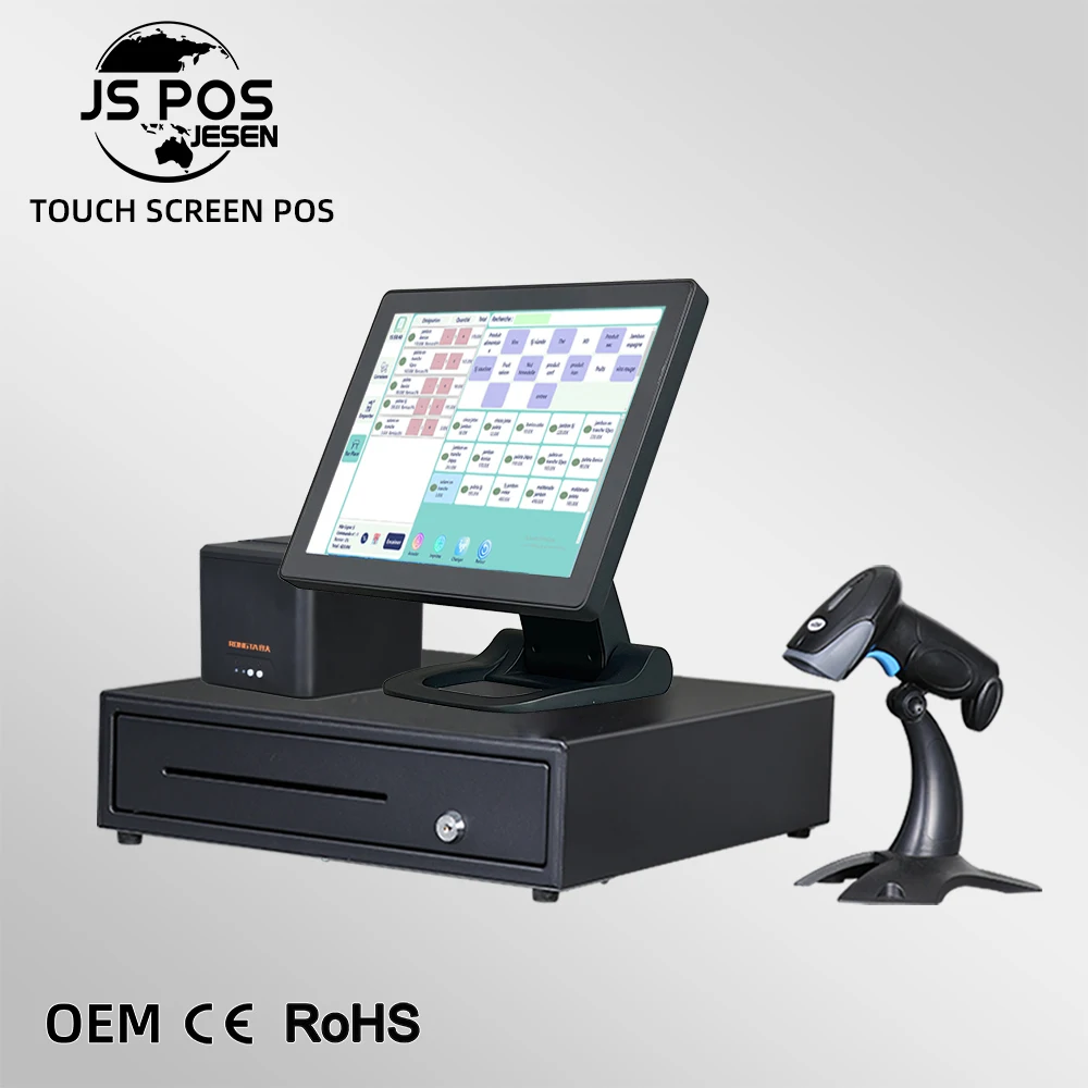 JESEN retail store restaurant register pos system electronic billing till machine  cash register cashier machine pos system