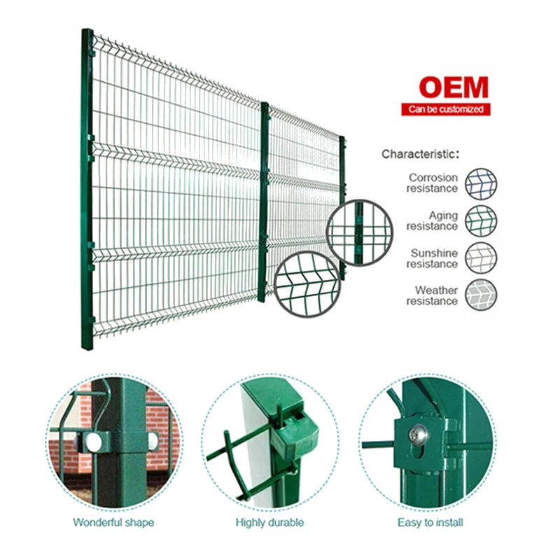 Factory Supply Outdoor Garden 3D PVC Coating Welded Wire Mesh Fence Easily Assembled 3D Curved Fence Panel