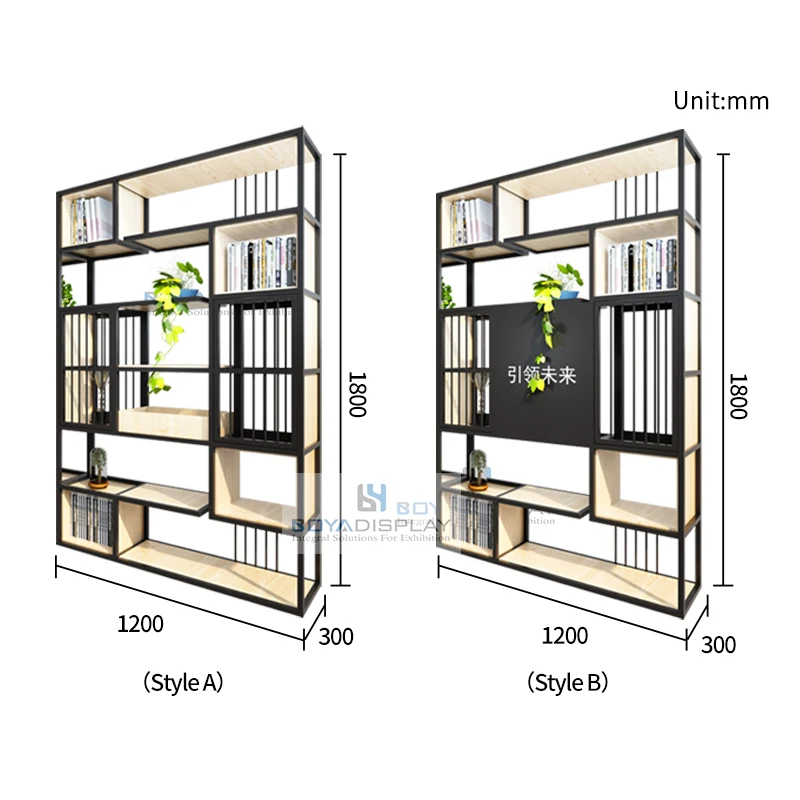 Displays Customized New Design Style Bookshelf Book Shelf High Quality Wholesale Custom Cheap Steel Wood Metal Iron Modern
