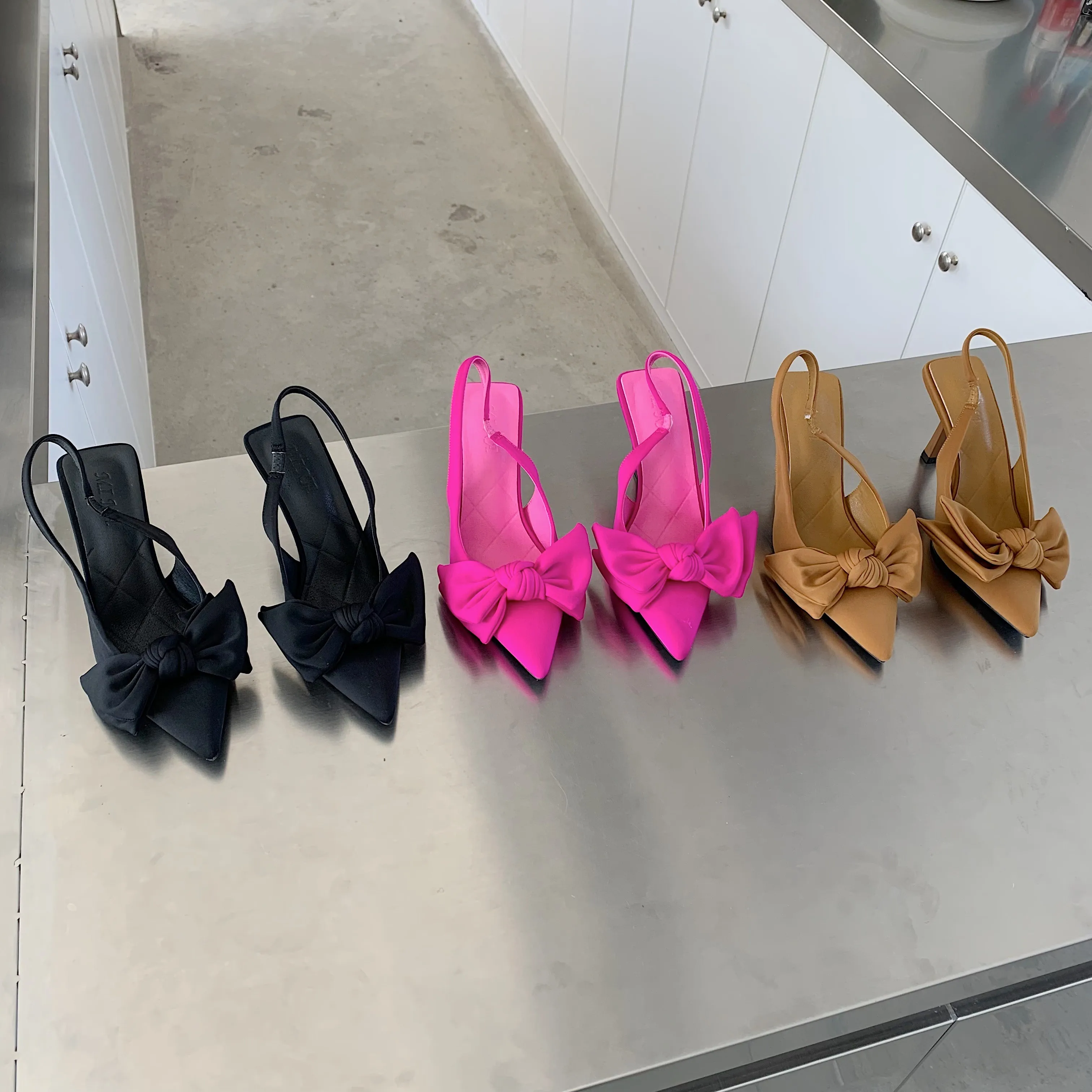 Sexy bow half shoes women high heel sandals 308