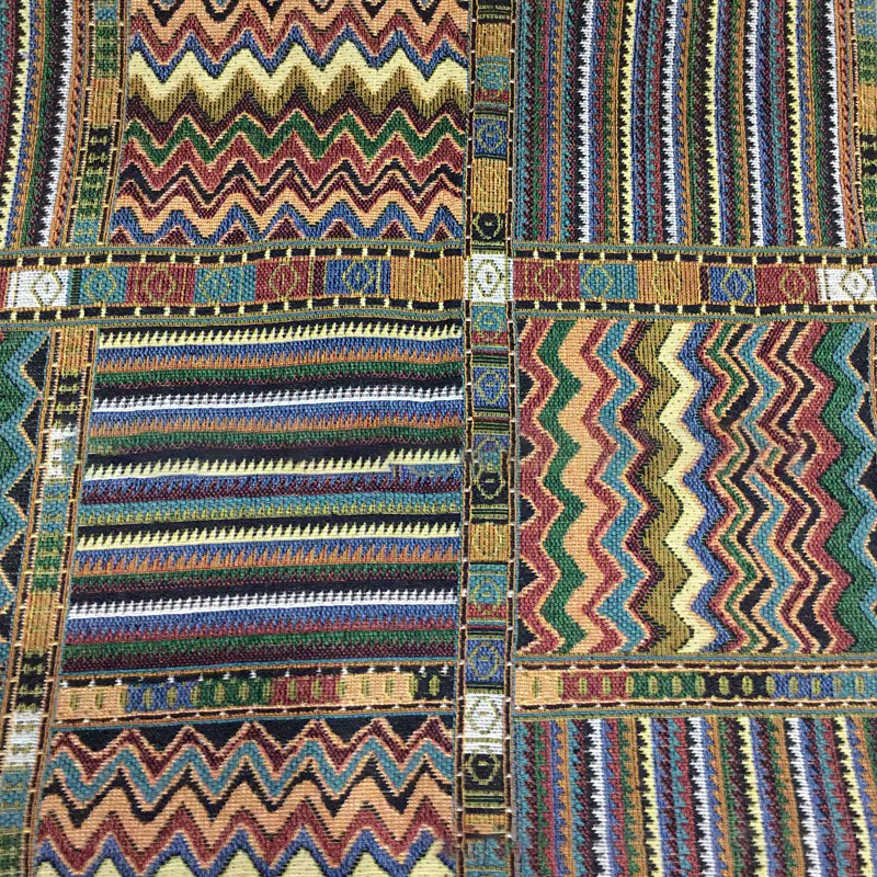 Factory supply yarn dyed geometric aztec pattern plain woven rug fabric for shirt