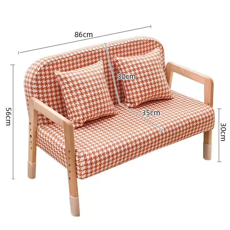 Kid Sofa Set Bedroom Furniture Velvet Cartoon Children Toy Double Height Adjustable Reading Sofa