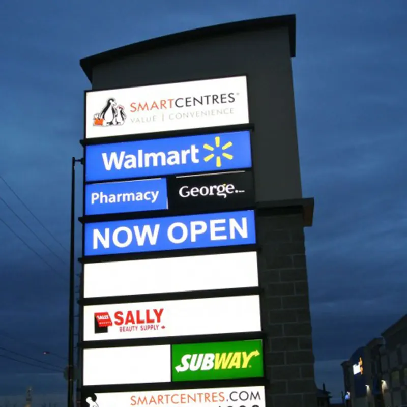 Shopping Center Plaza Tenant Panels Replacement Sign Faces Panel Inserts For Pylon Sign And Pole Sign