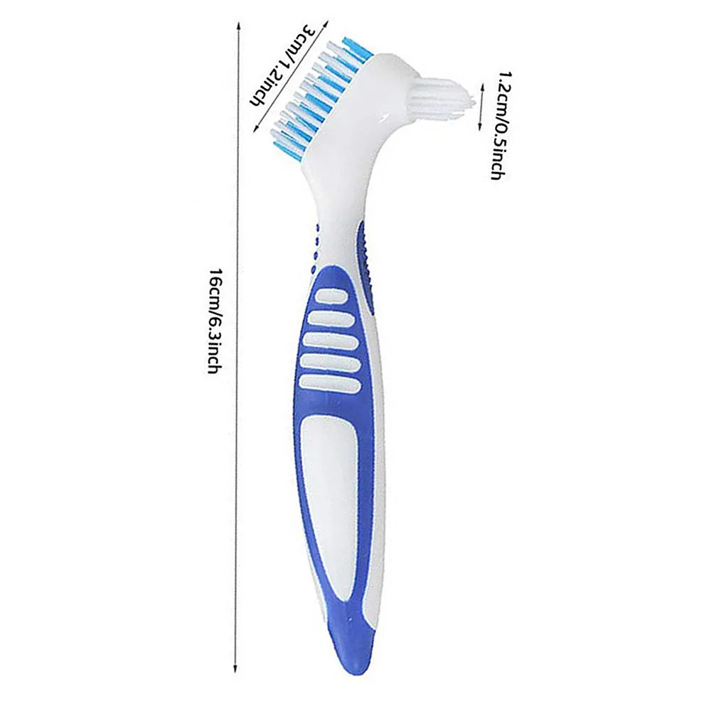 Hot Selling Double Sided Denture Brush Denture Toothbrush Cleaning Brush False Teeth Cleaning Brush For Denture Care