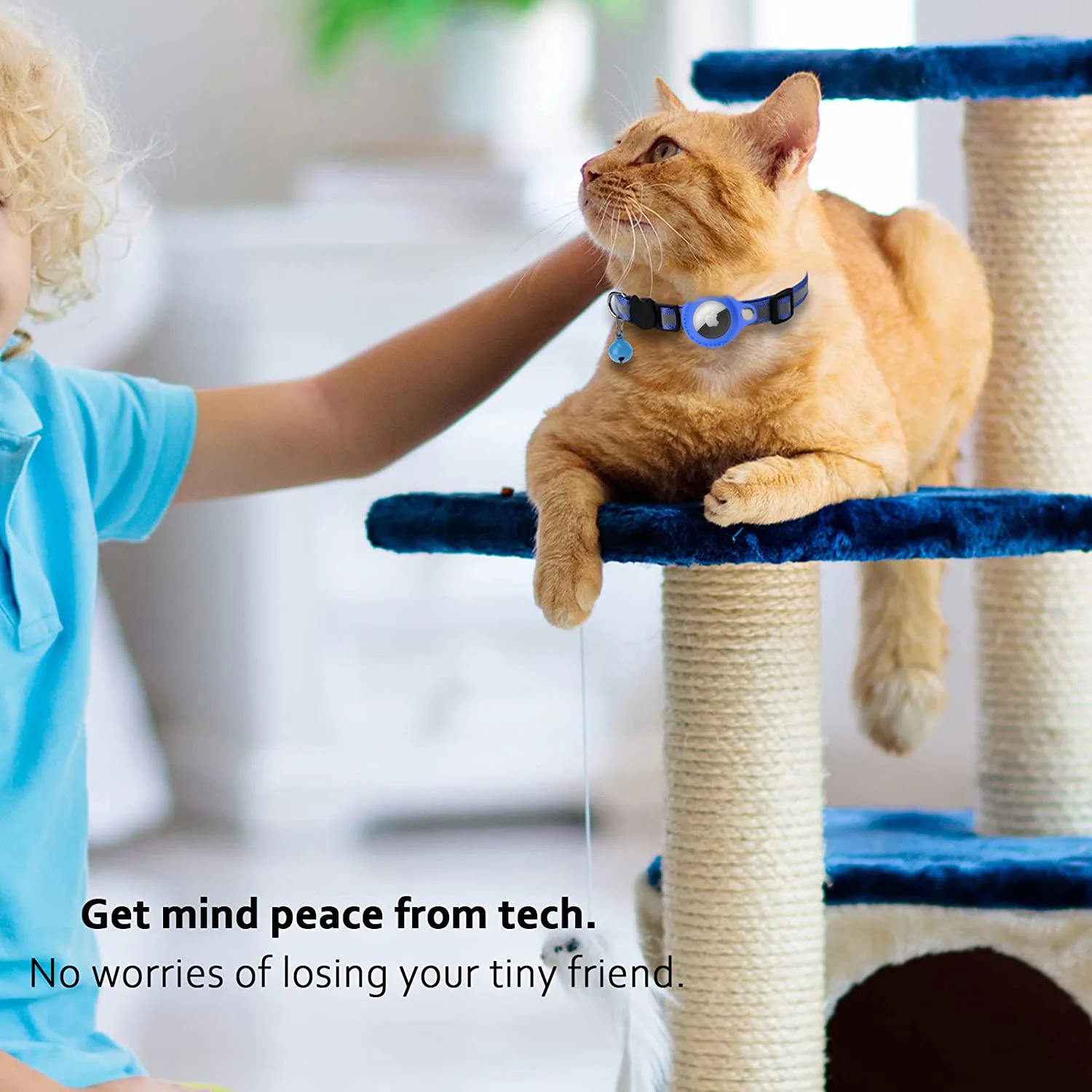 Cat Collar Airtag Reflective Webbing Cat Tracker Gps Collar For Cats