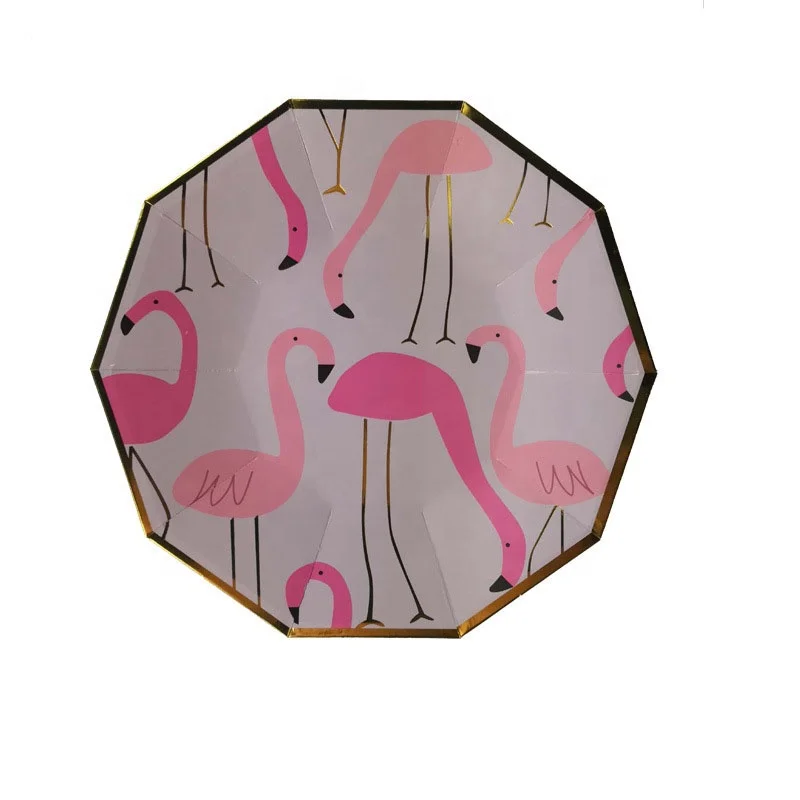 9 дюймов День рождения Свадьба детский душ Джунгли Тема украшения поставки Единорог Фламинго Русалка бумажная тарелка