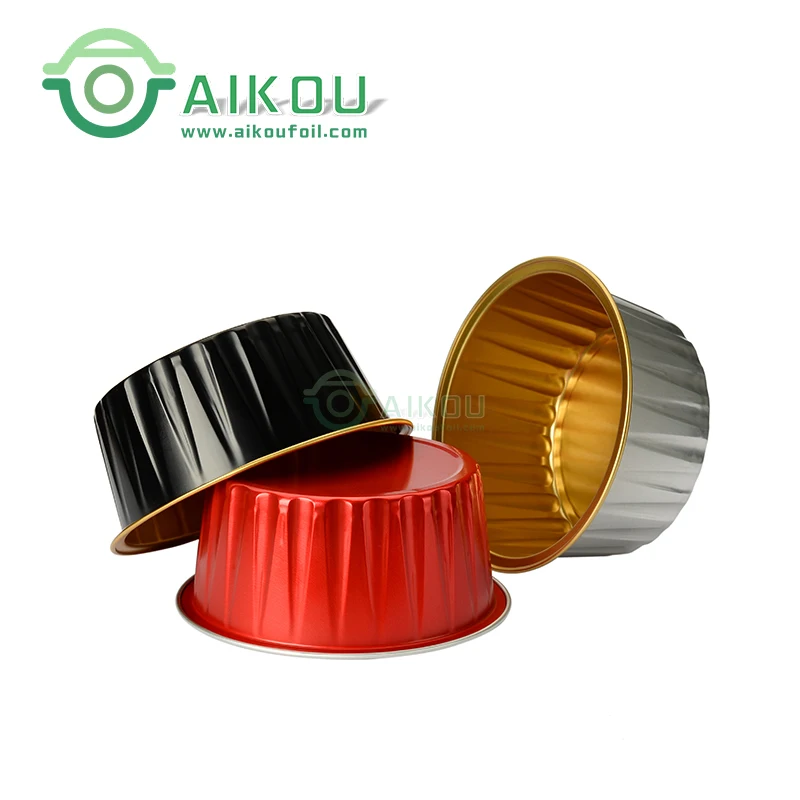 Square foil cup with lid Baking disposable oven cup with lid aluminum cake cup