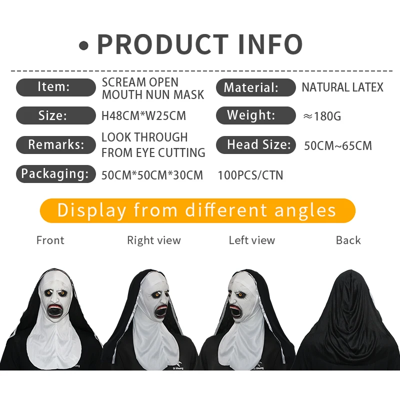 Custom Logo Halloween Adult Ghost Face Mask Demon Screaming Ghostface Mask Funny Death Party Scream Mask