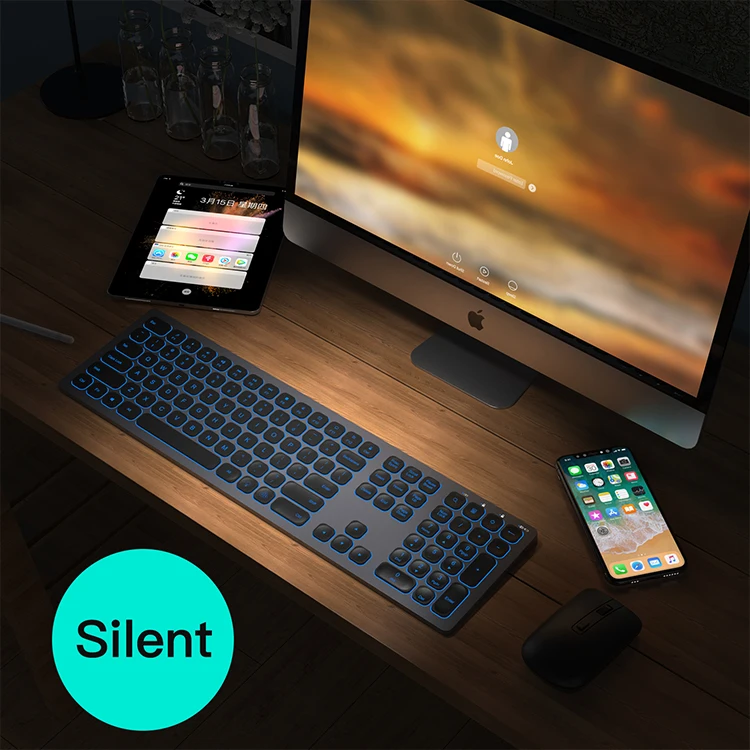 Oem uk professional simple 2.4G rechargeable wireless keyboard and mouse combo ergonomic wireless office keyboard and mouse set