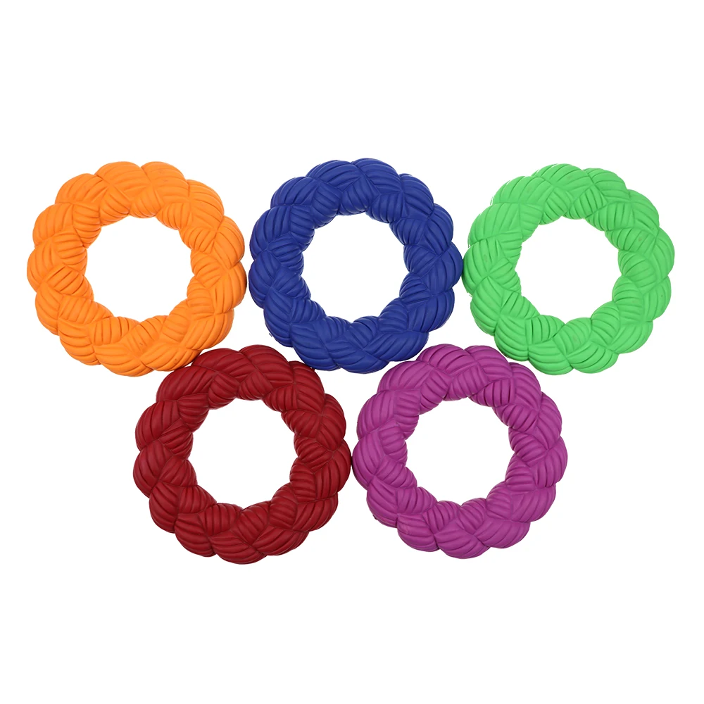 
Funny Dog Toy Ring Throwing Interactive Toys Rubber Ring Dog Chew Toy 
