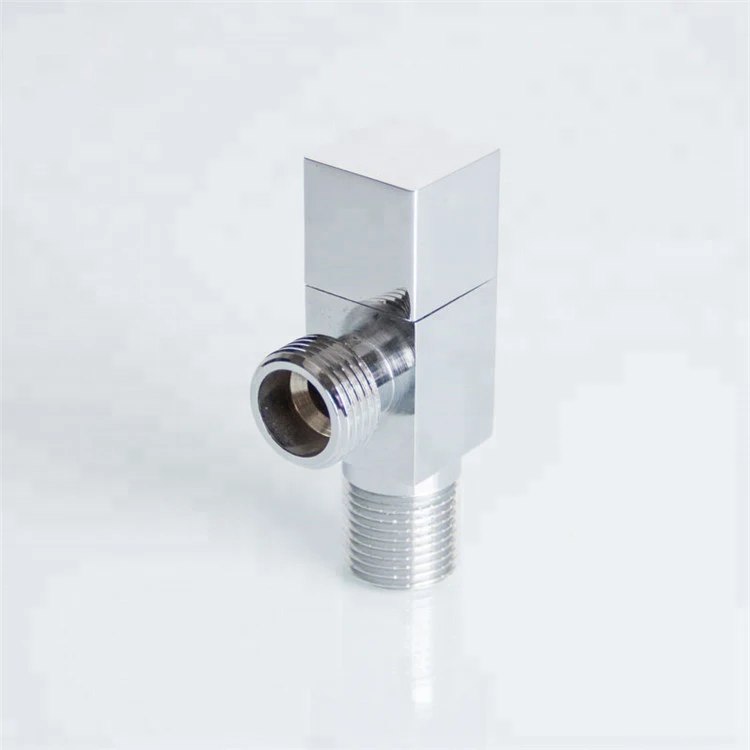 Bathroom Brass Hose Double Washing Machine Chrome Plated Hot Water Two Way Angle Valve