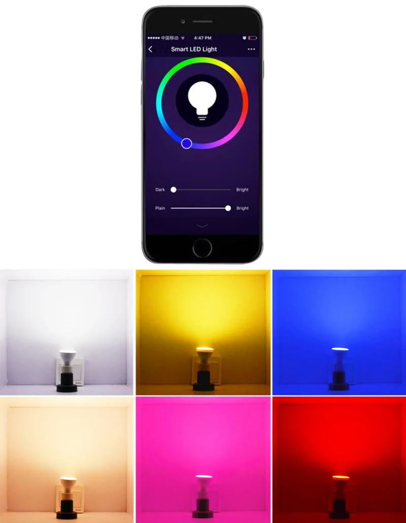 5W Tuya Smart GU10 Smart LED Light Bulb Dimmable RGB WiFi Spotlight with Bluetooth Switch Plastic & Aluminium Body Spotlight