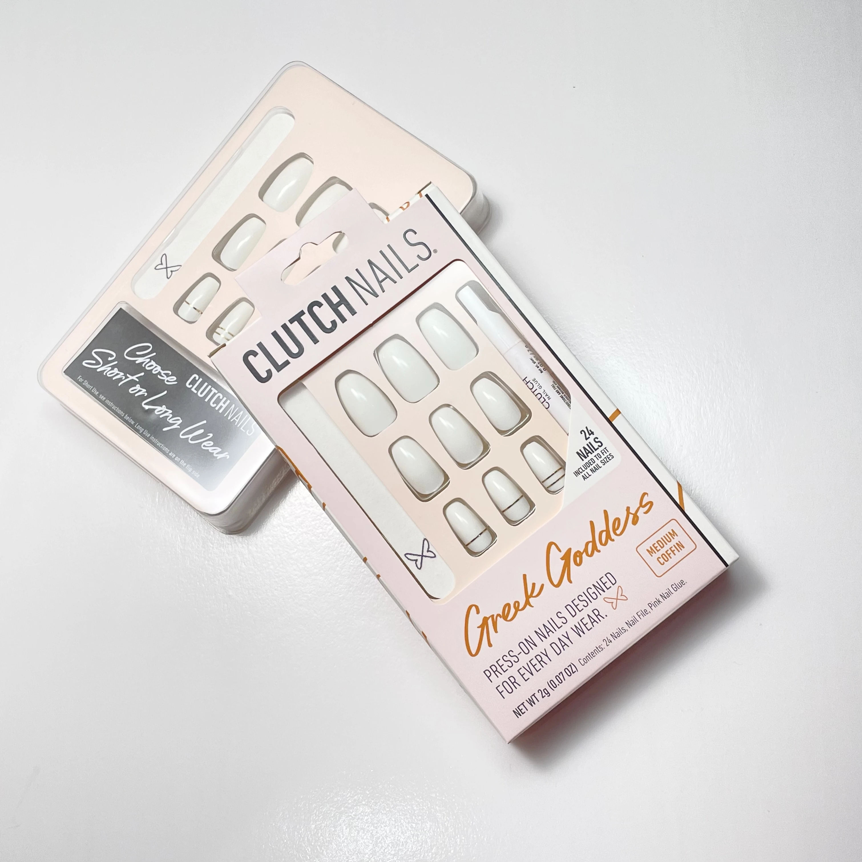 CFF110 Golden Line White 3D Press on Nails Salon Style ABS Design Reusable and French Manicure Model Print Packaging