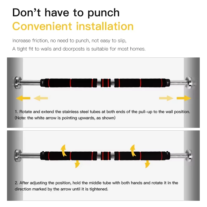 Chaoyuan Hot Sale Adjustable Door Frame Pull Bar Home Gym Exercise Equipment Horizontal bar on the door