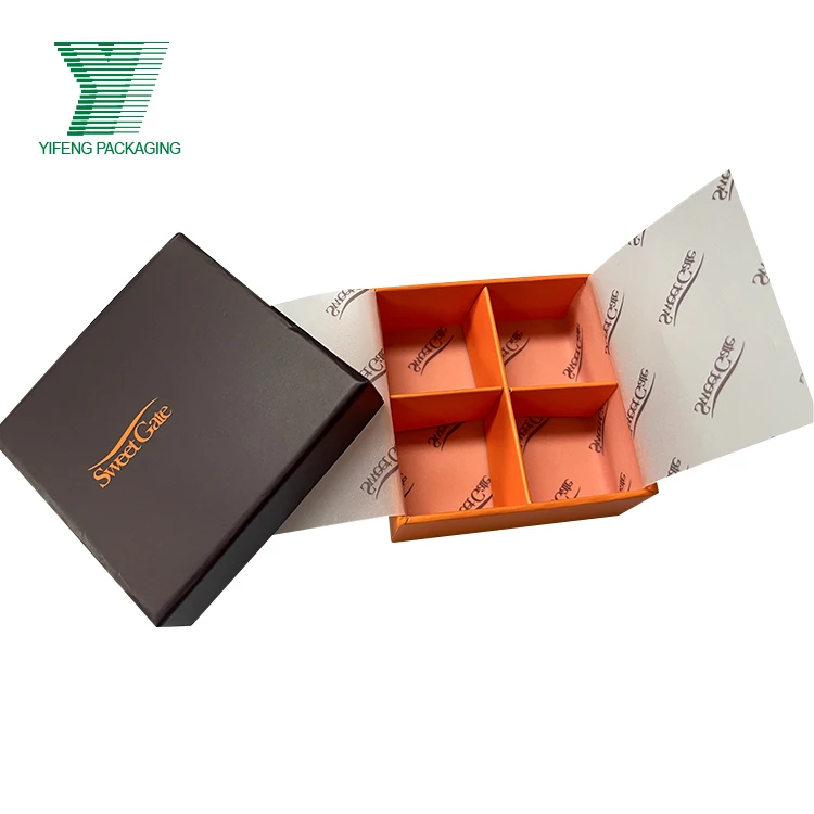 Custom design Christmas gift box chocolate 4 cavity candy wrapping box luxury cardboard packaging chocolate box