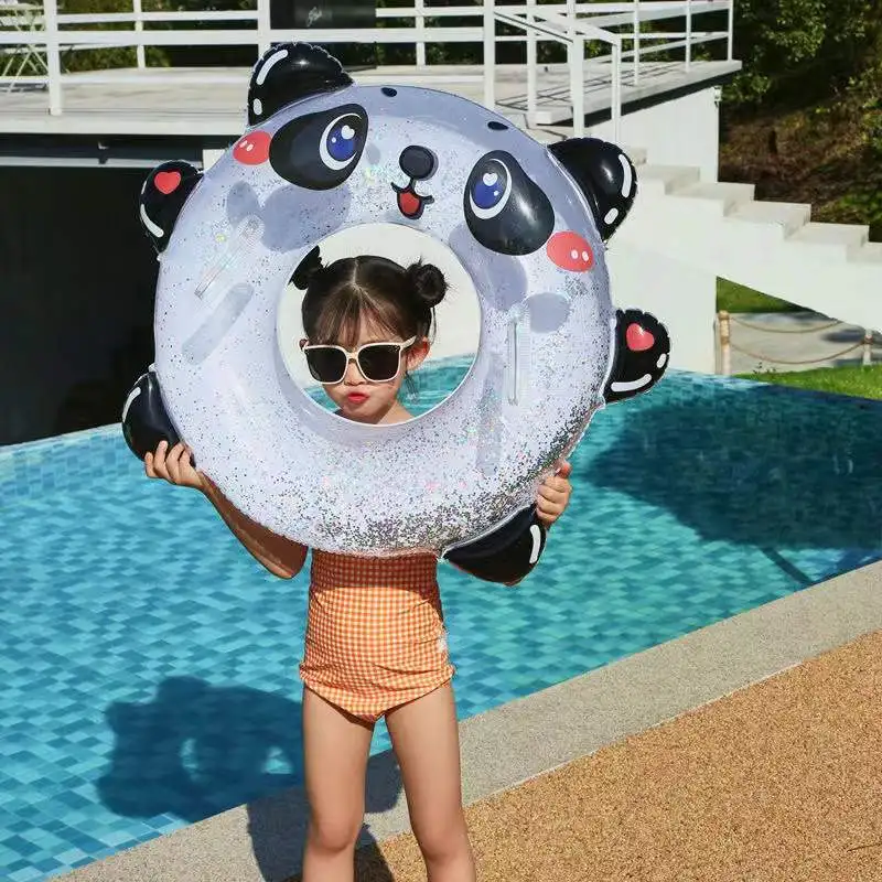 Hot sale water sport inflatable child toy Panda inflatable swimming ring