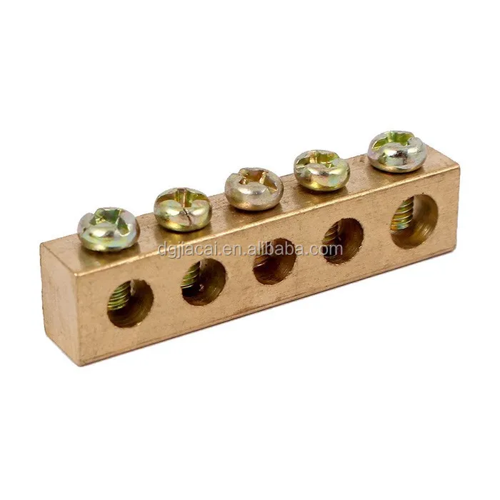 CNC T-shaped terminal block splitter without disconnection 3/5/7 hole copper strip with screw brass
