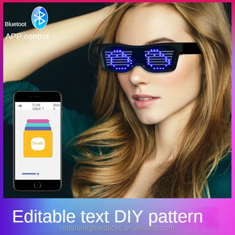USB Charging Glasses App Control 22 Lamp Beads Led Glasses for Bar Parties