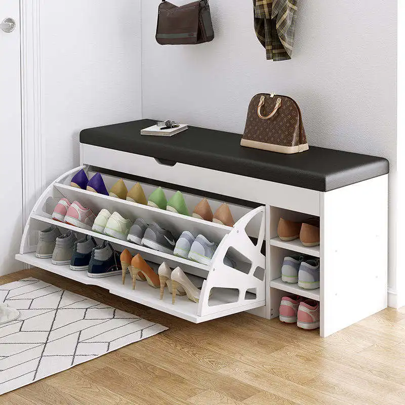 Wholesale Furniture Shoe Display Save Storage Rack Bench Shoe Shelf Space Wooden Shoe Cabinet Racks for Living Room