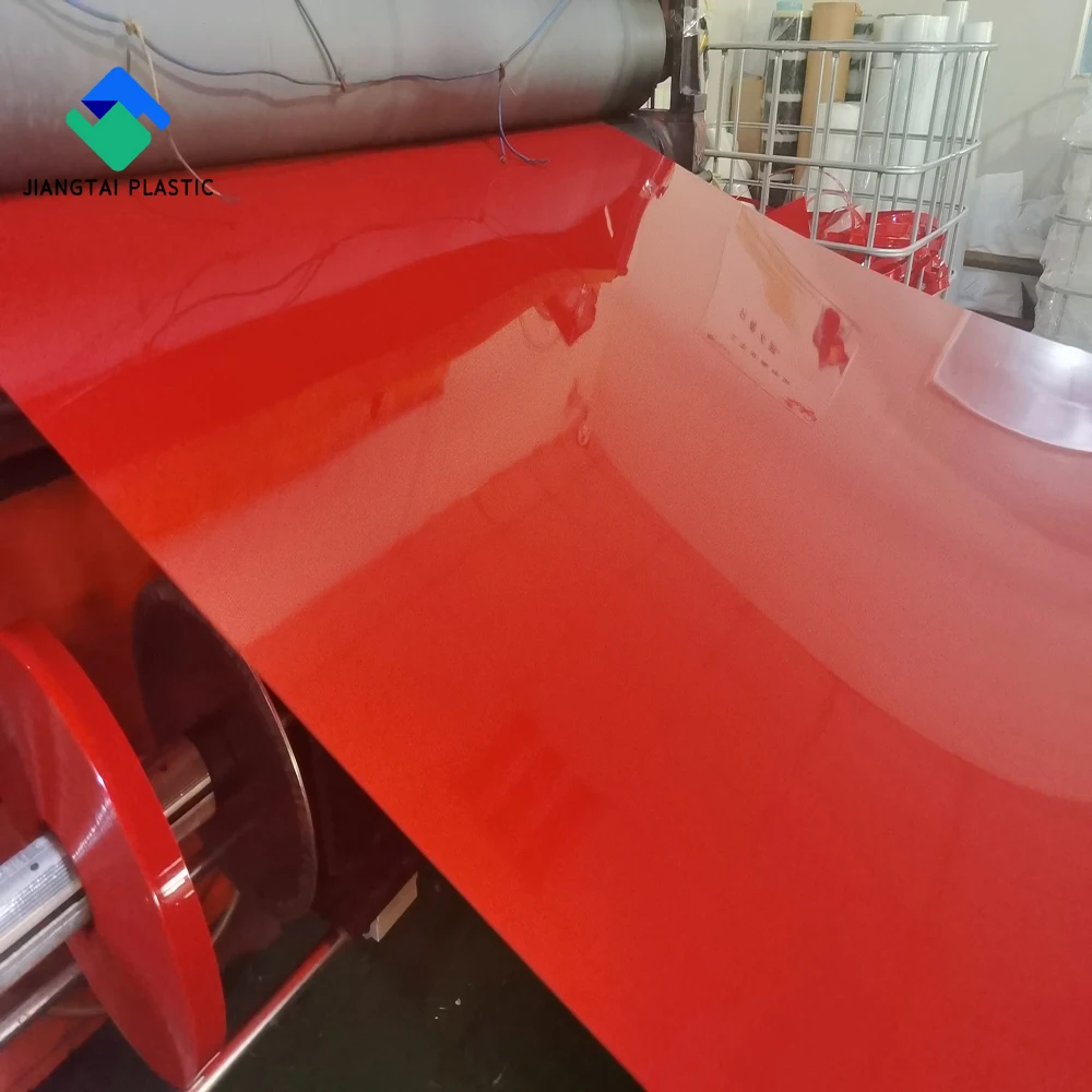 Jiangtai 0.90MM thickness red color rigid pvc plastic sheet
