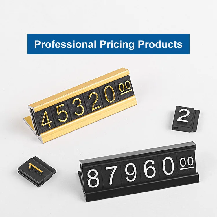 
Jewelry Display Tags Aluminum Base small desktop Digital Price Display Stand 