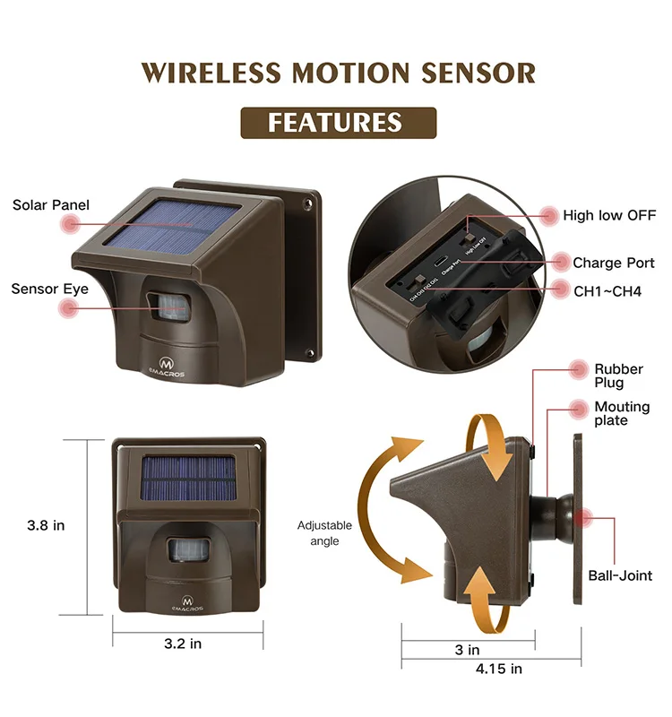 New WIFI Motion Detector Anti-thief Wireless Driveway Alarm Anti Theft Security Alarm System Driveway Garage Burglar Alarm