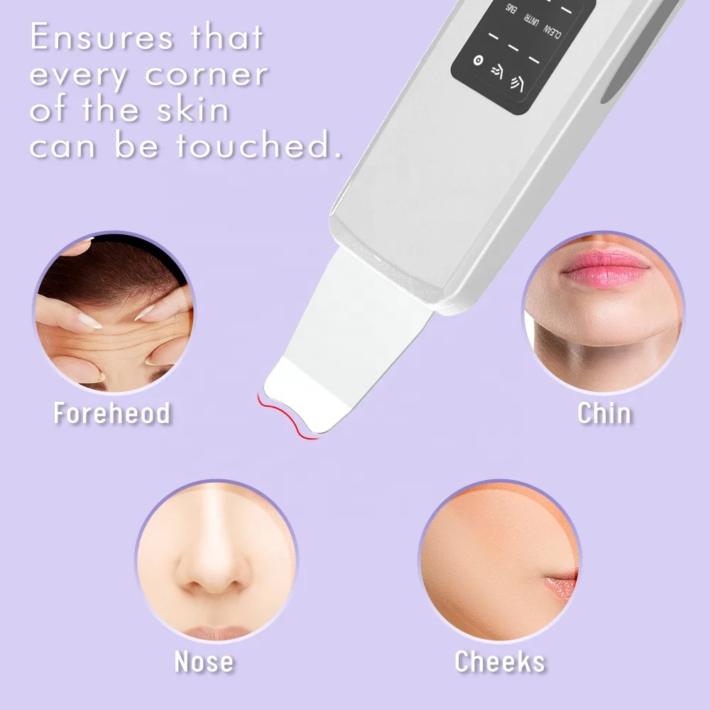 USB Ultrasonic Skin Scrubber Facial Spatula Face Cleaner Deep Cleansing Lifting Blackhead Remover Beauty Machine For Home Use