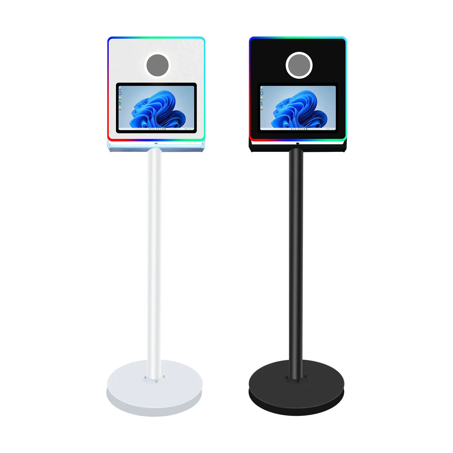 Elegant Column Dslr Photo Booth 15.6 Inch Touch Screen With Selfie Magic Photo Booth And With Flight Case