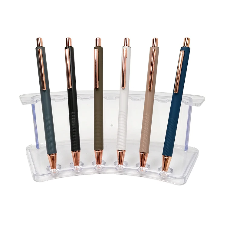 Promotional Custom Logo Plastic Multicolor Ballpoint Pen Blue Disposable Leather Bulk Custom Fishc Rubber Brown Wholesale