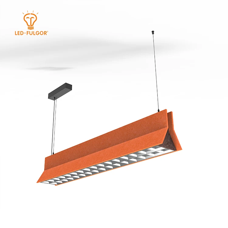 LED FULGOR 40 PET felt Color options UGR 19 office acoustic pane Linear LED light luminaire